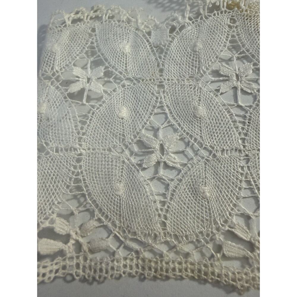 Vintage Lace Trim 6 Yards Floral Ivory Cotton Bridal Sewing Antique - Picture 4 of 12